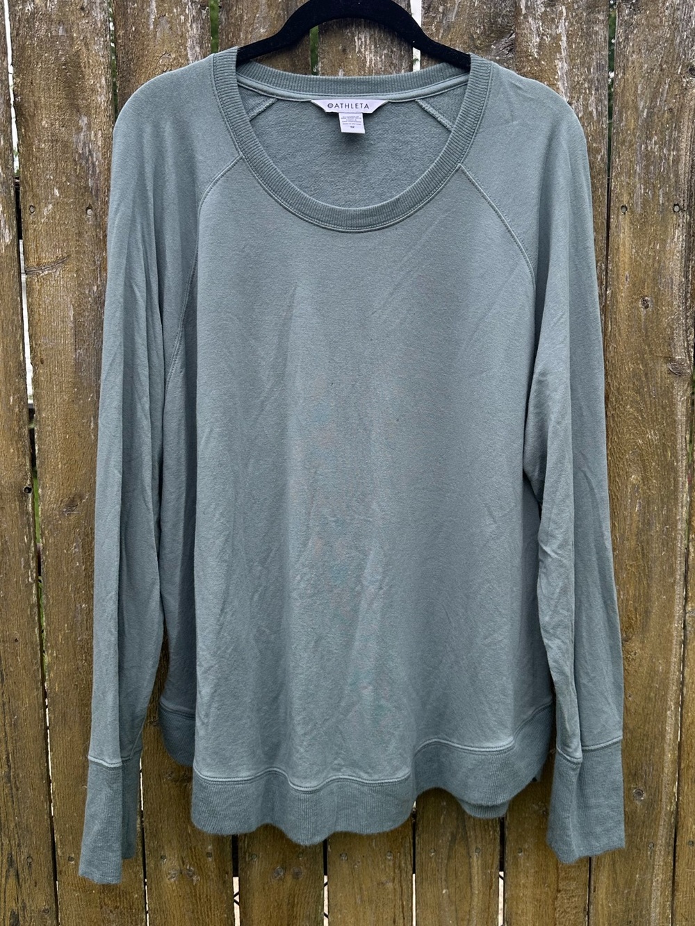 Athleta Mindset Crewneck Sweatshirt Sage Green Modal Blend Relaxed 1X